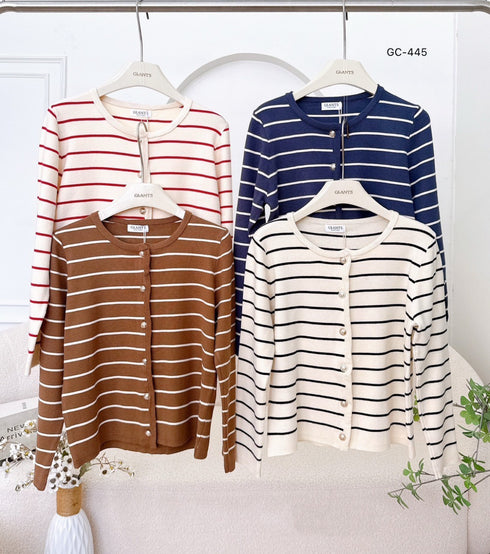 Stripes Button Down Cardigan